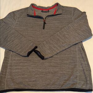 Avalanche Gray and Black Zip-Up Men's Sweater